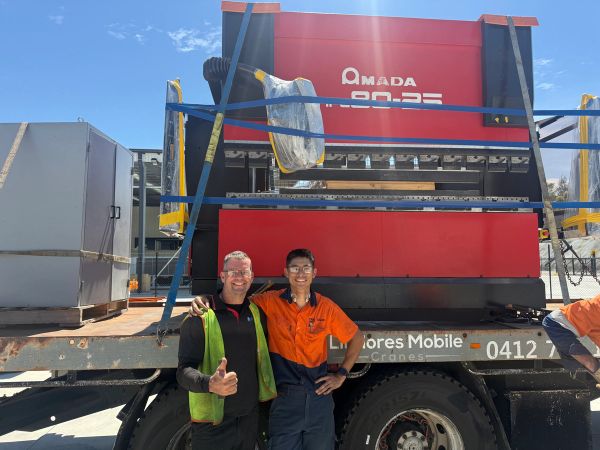 Machine Installation Amada Press Brake Truck Delivery