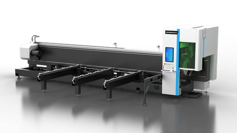 HongNiu Semi-Automatic Loading Two-Chucks Fiber Laser Tube Cutting Machine
