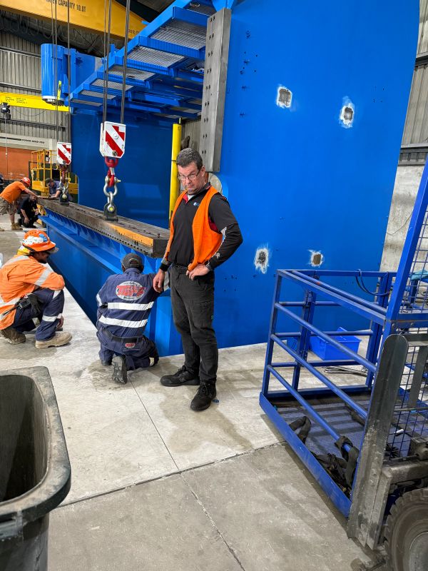 Press Brake Installation Team Large Machine