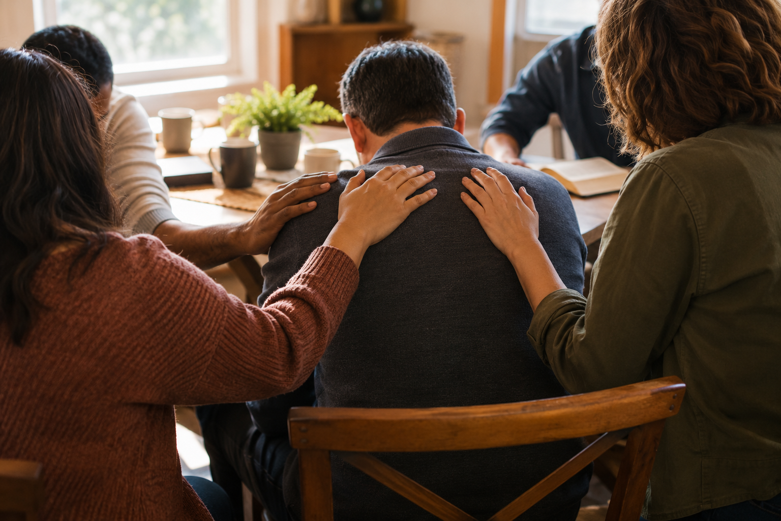 Church members offering practical support and companionship to a pastor