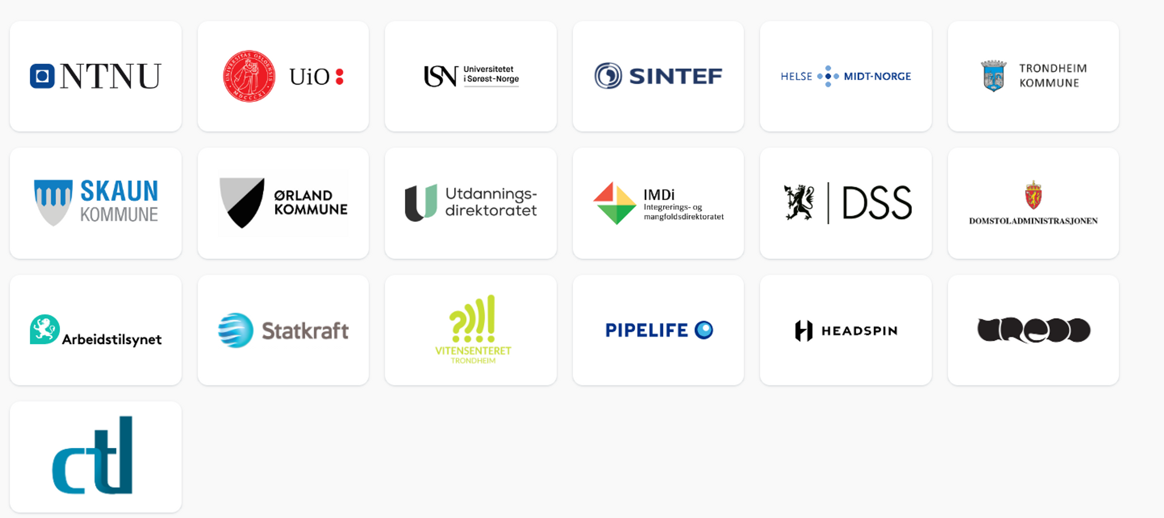 Diverse logoer fra ulike virksomheter.