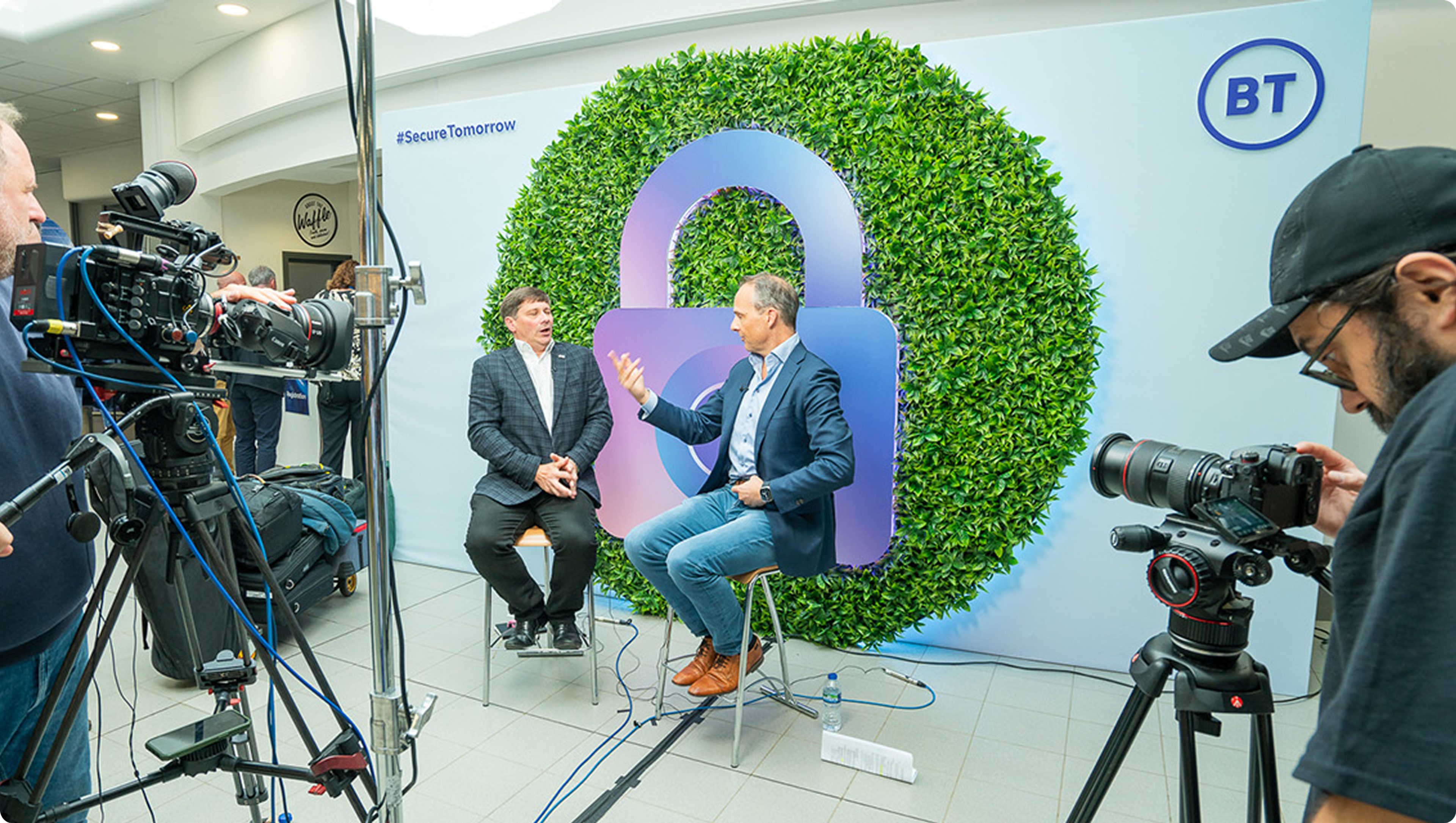 Filming an interview at the BT Security Advisory Board event