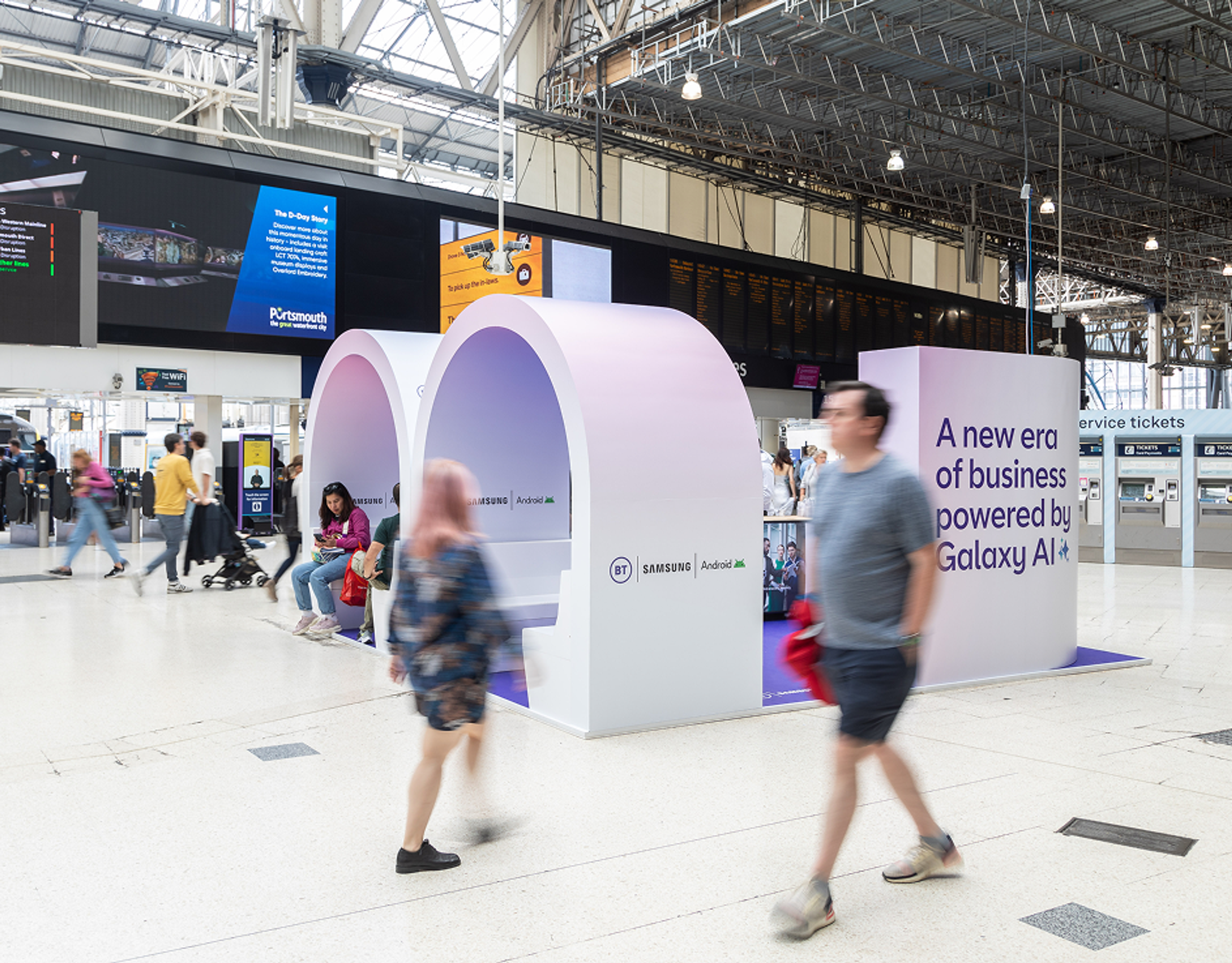 BT, Samsung and Android Enterprise experiential stand at Waterloo Station