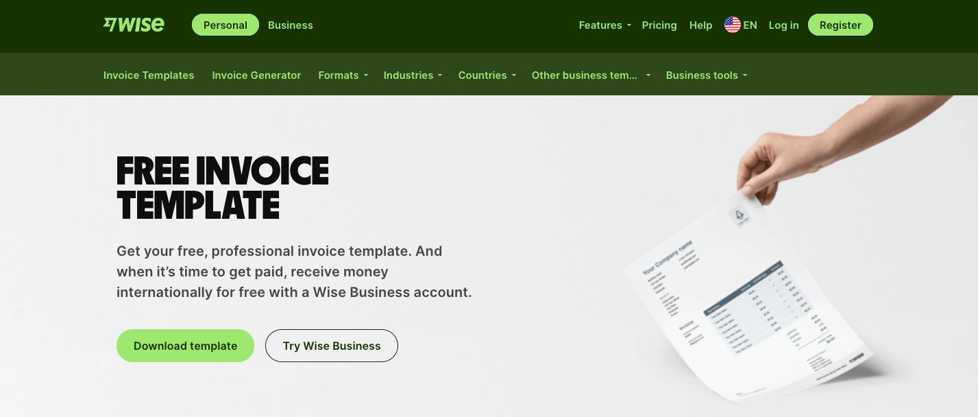 Free Invoice Template - Download and Send Invoices Easily - Wise