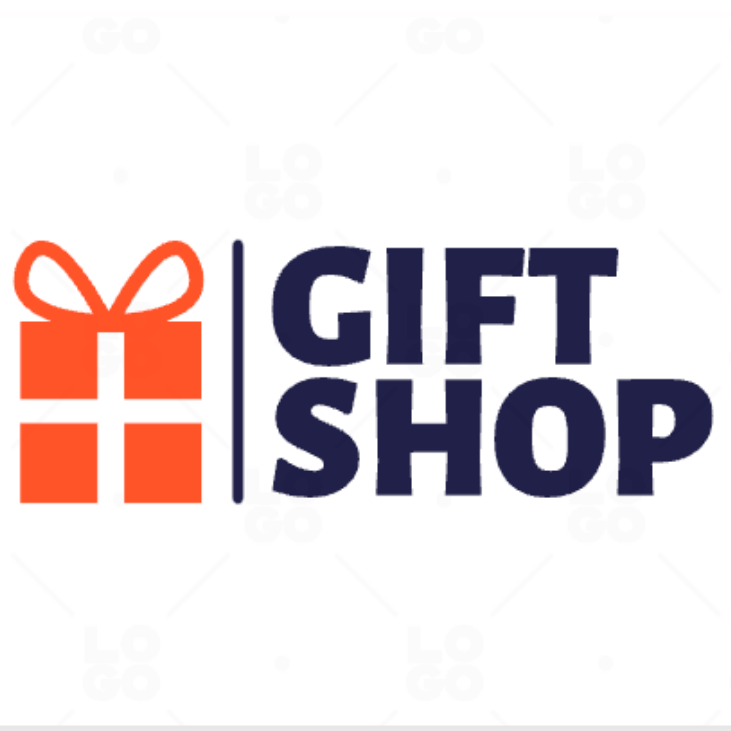 Gifts shop logo online emblem three Royalty Free Vector
