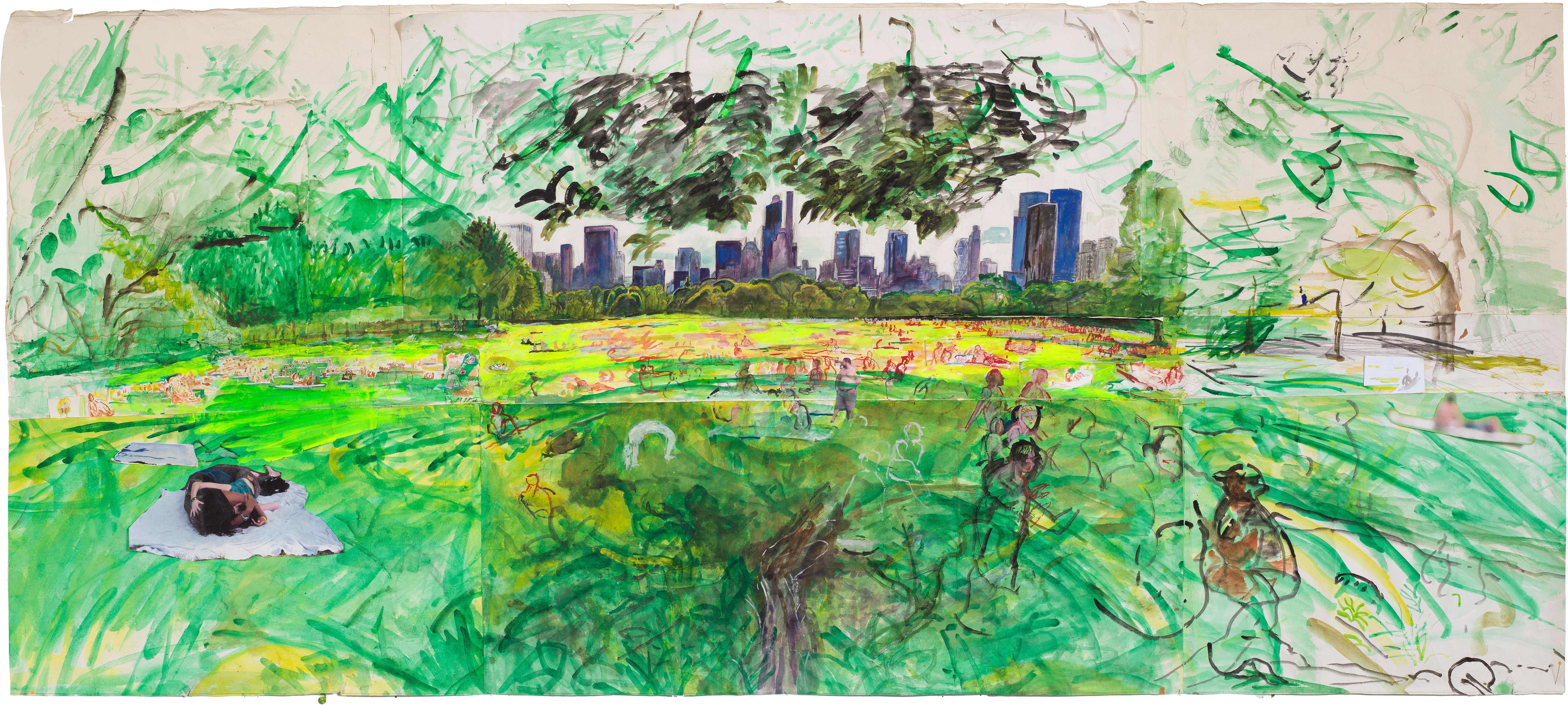 Small Sheep Meadow Watercolor