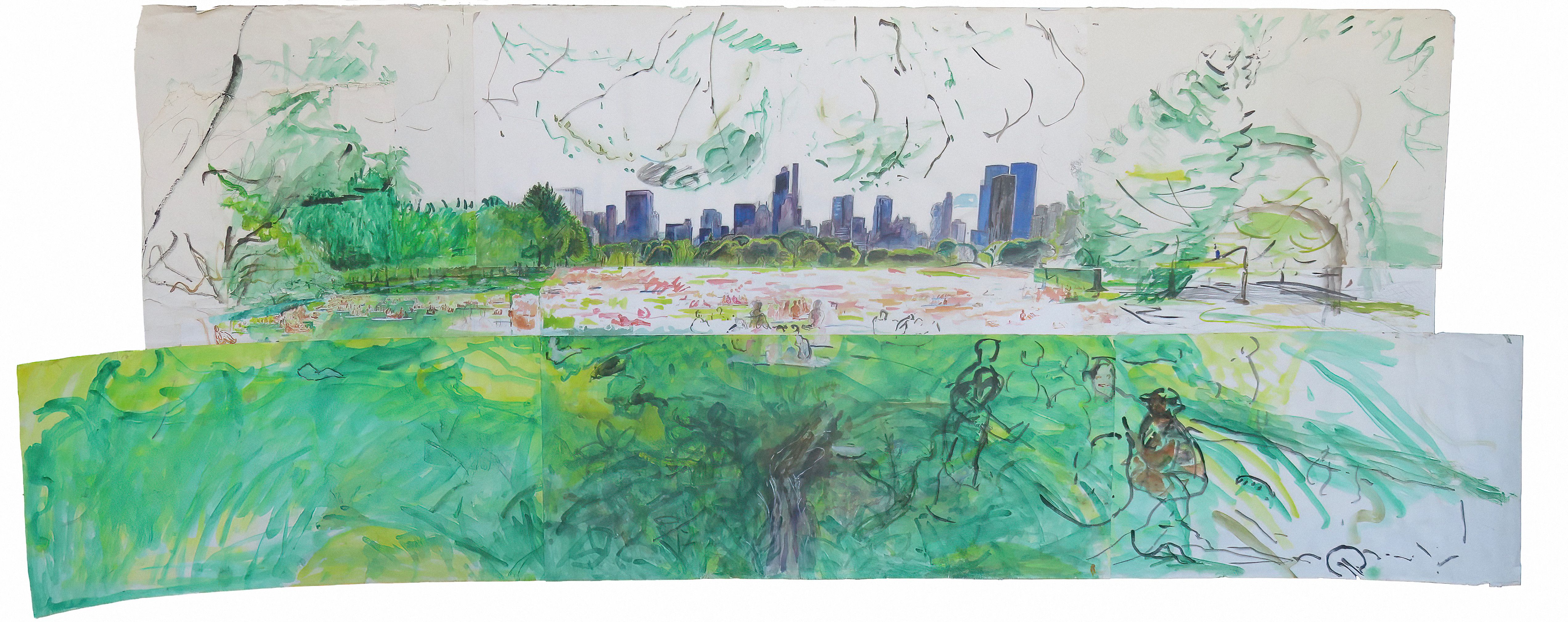 Small Sheep Meadow Watercolor