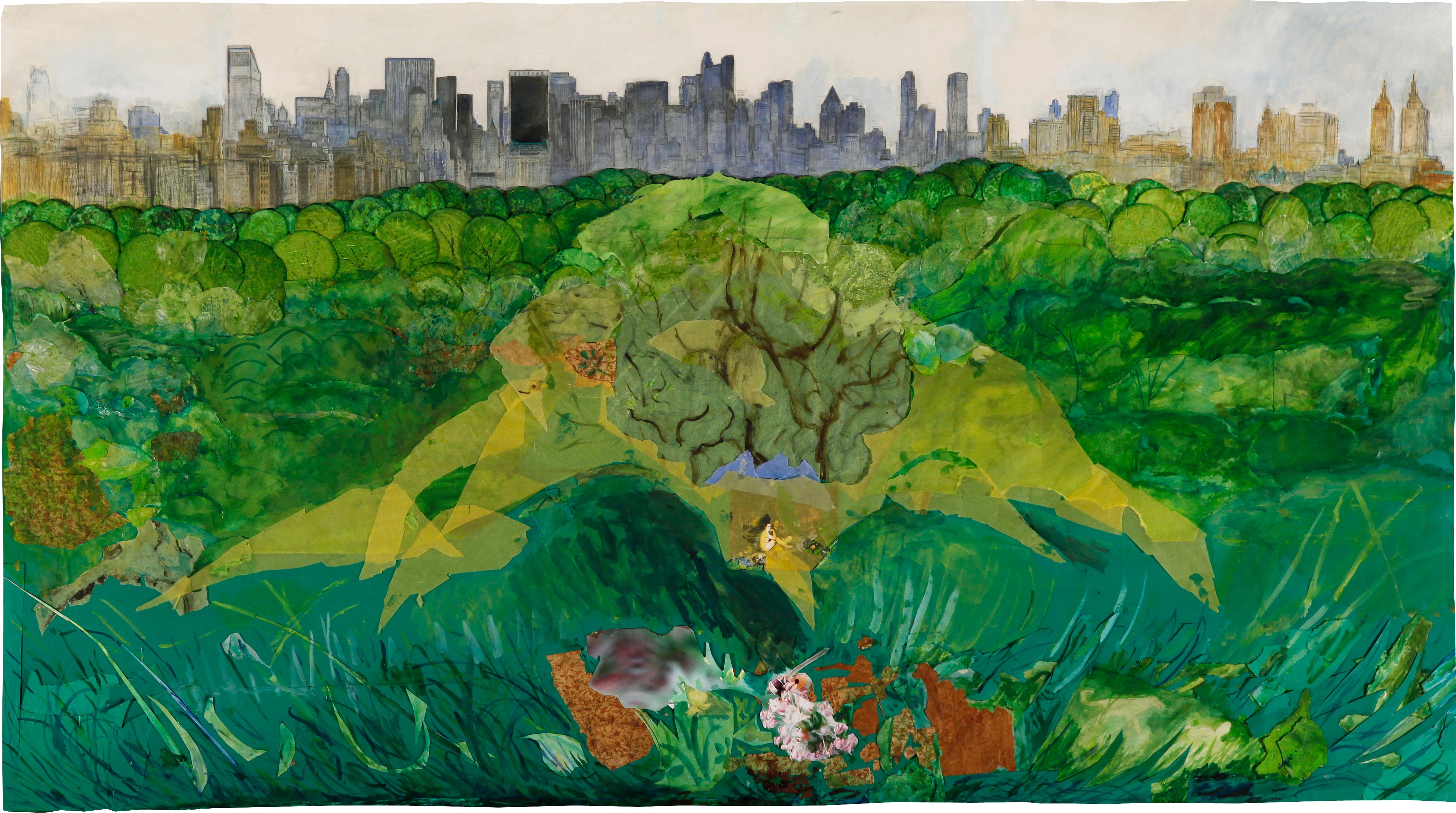 Sheep Meadow Collage with "Déjeuner sur l'herbe"