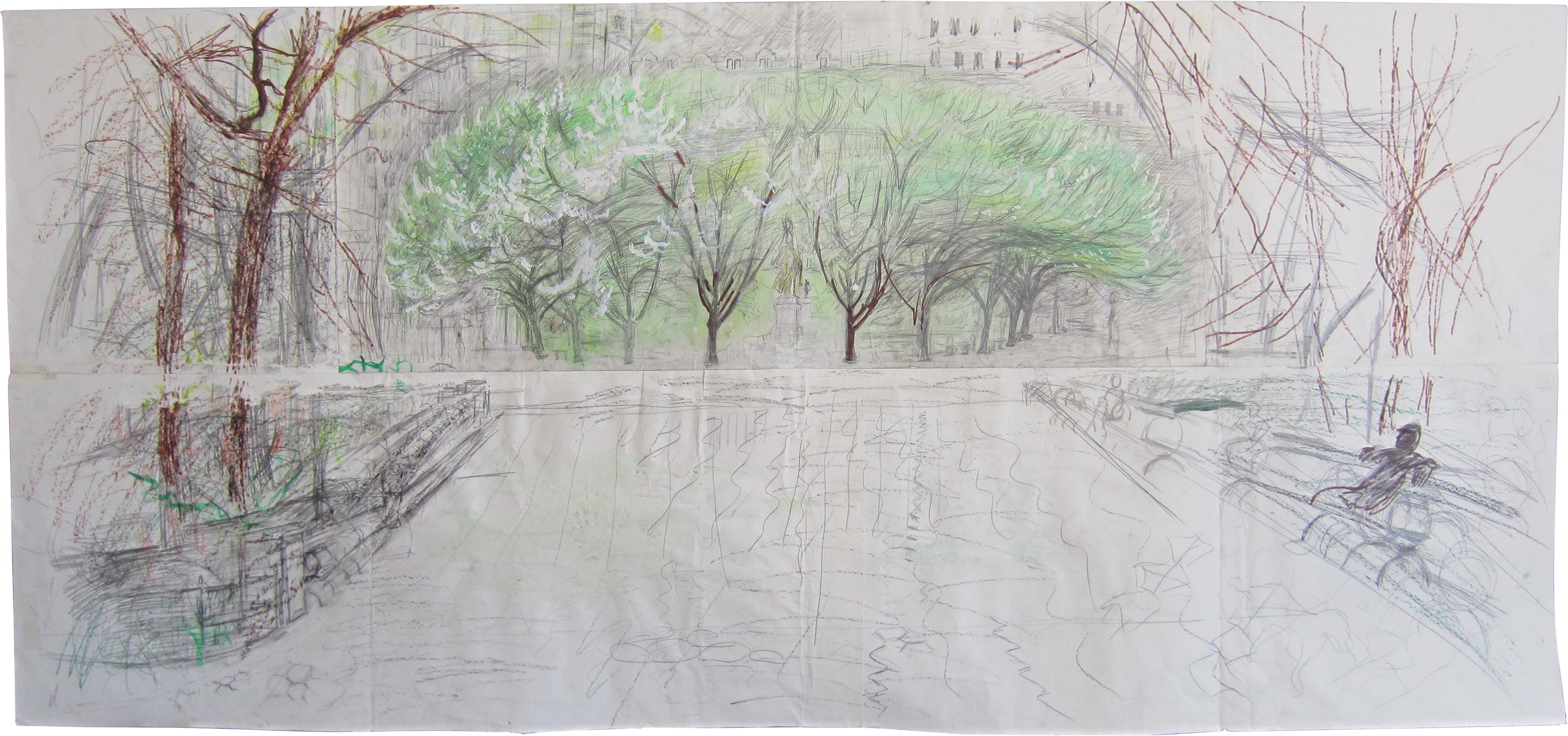 Pear Trees and Benches