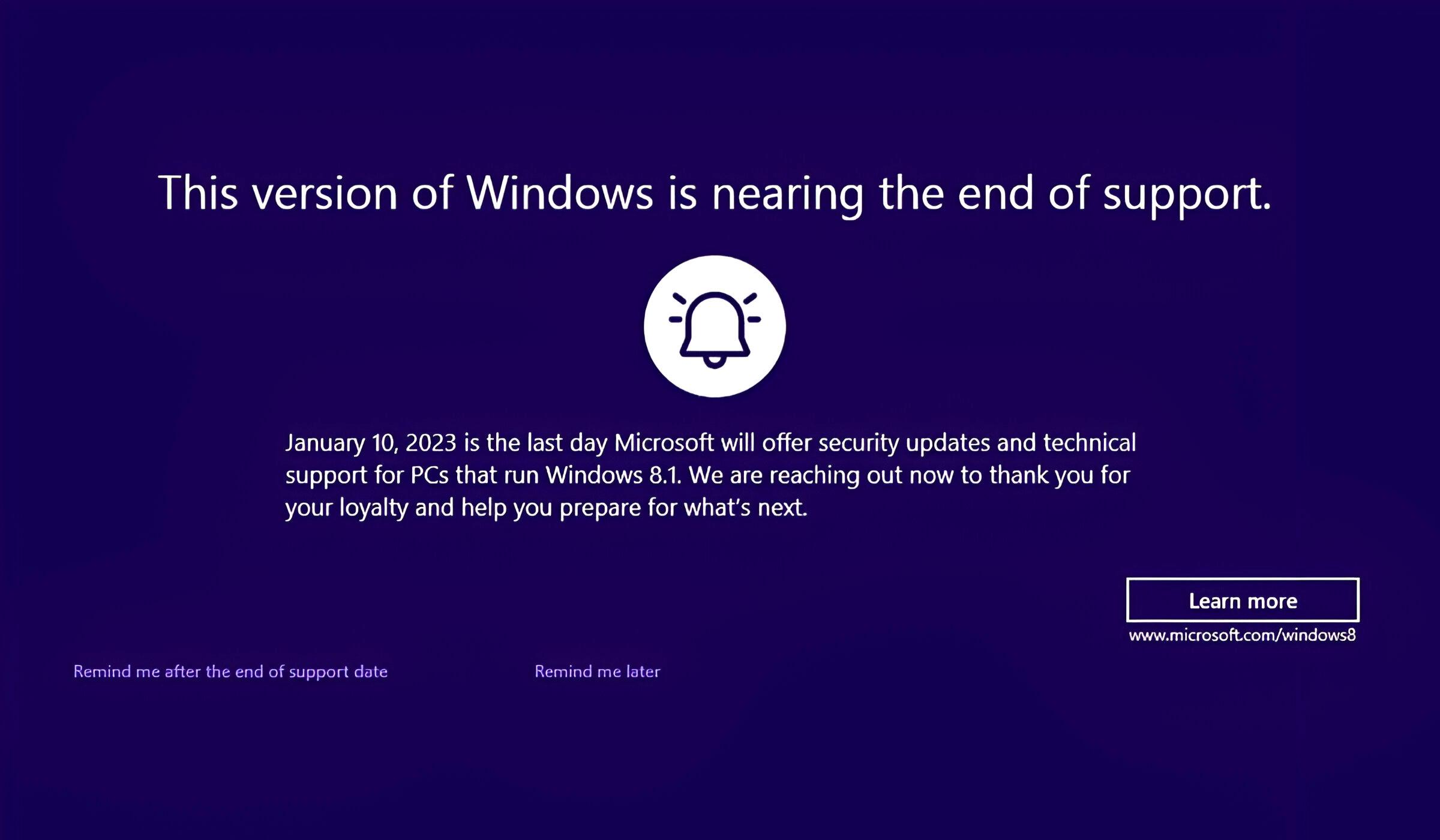 Windows 8.1 has lost all support. Find out why