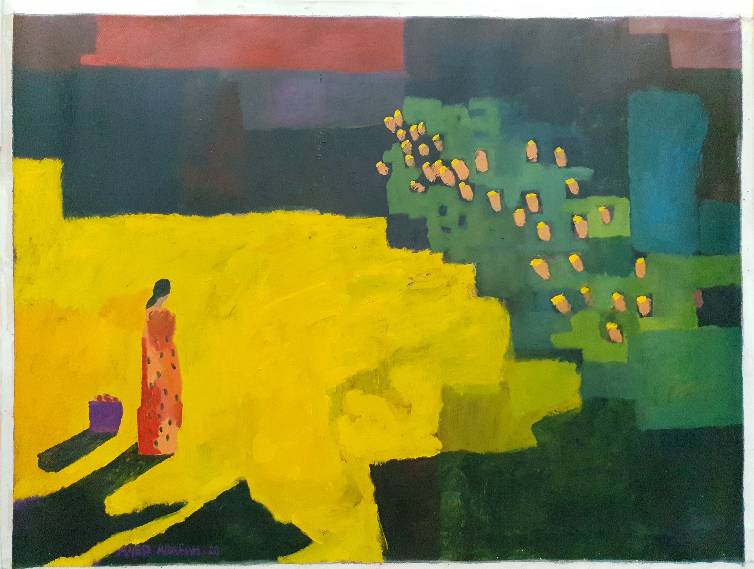 Woman Picking Cactus (2020) door Ayed Arafah Palestine | ๐ต๐ฉ๐ฆ ๐ฃ๐ญ๐ฐ๐ด๐ด๐ฐ๐ฎ๐ช๐ฏ๐จ ๐ข๐ด ๐ธ๐ฆ๐ญ๐ญ ๐ญ๐ข๐ด๐ต๐ด ๐ฐ๐ฏ๐ญ๐บ ๐ด๐ฆ๐ท๐ฆ๐ฏ ๐ค๐บ๐ค๐ญ๐ฆ๐ด | Ayesha Tan Jones, Vivien Sansour, Alice Notley, Dear,