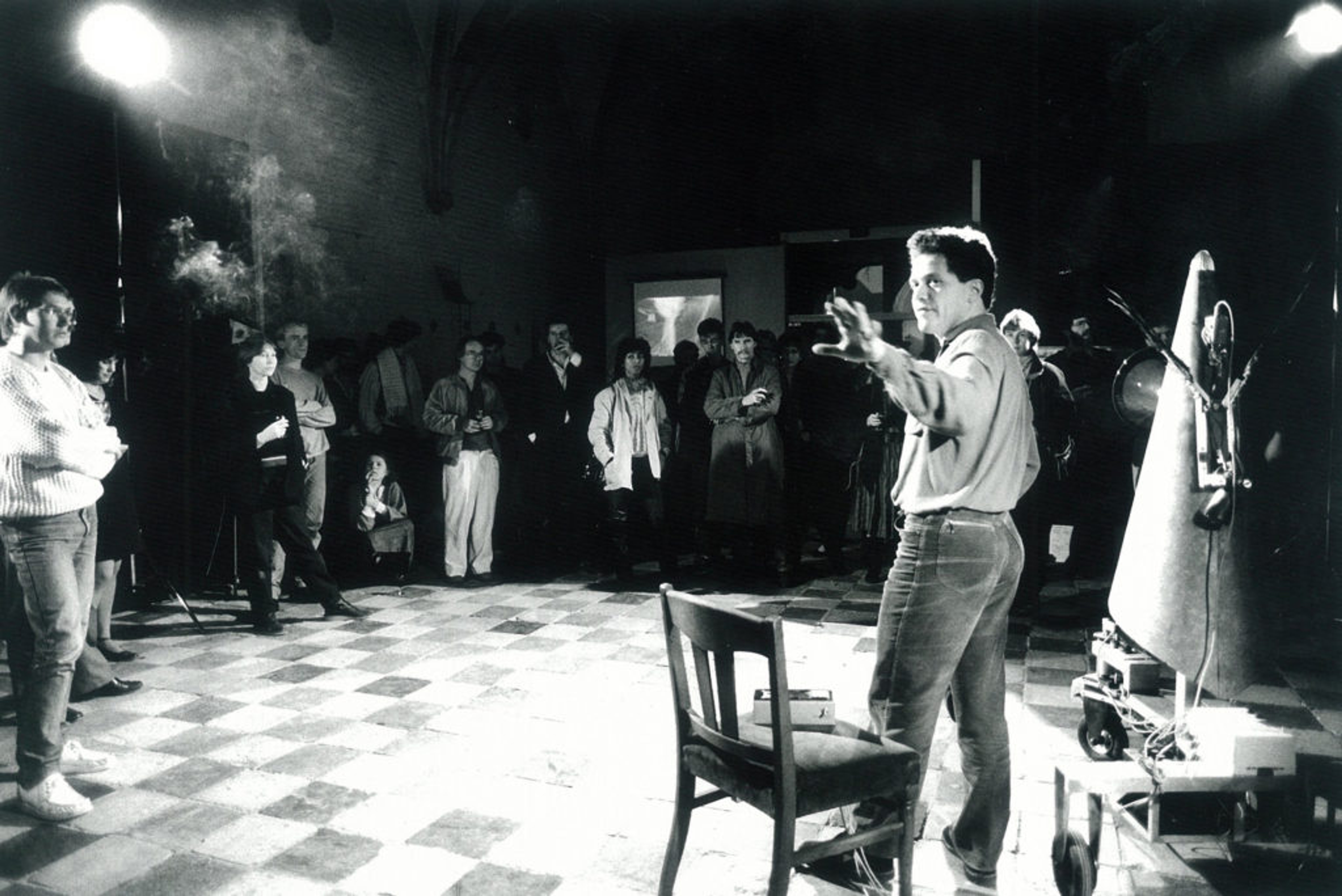 Michel Waisvisz . Opening STEIM expo & de puntkop. Photo: Wim Riemens | The Image of Sound I | STEIM