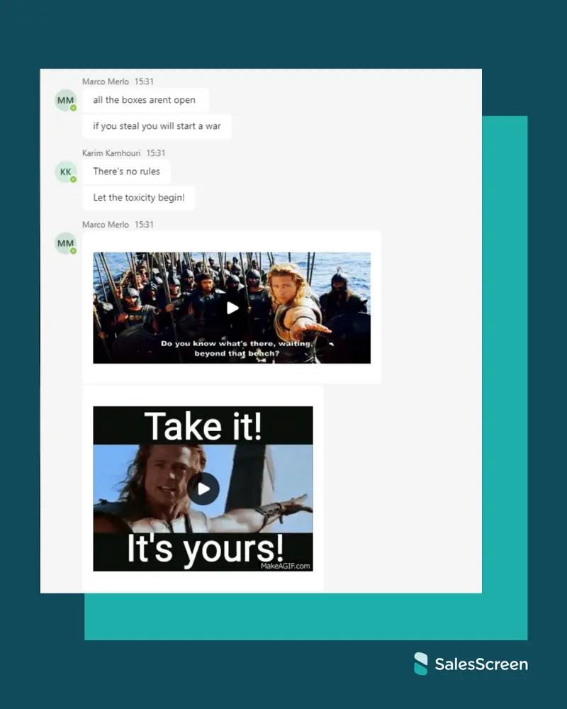 The sales team over at Blink Payments get really into a Gift Swap competition on SalesScreen.