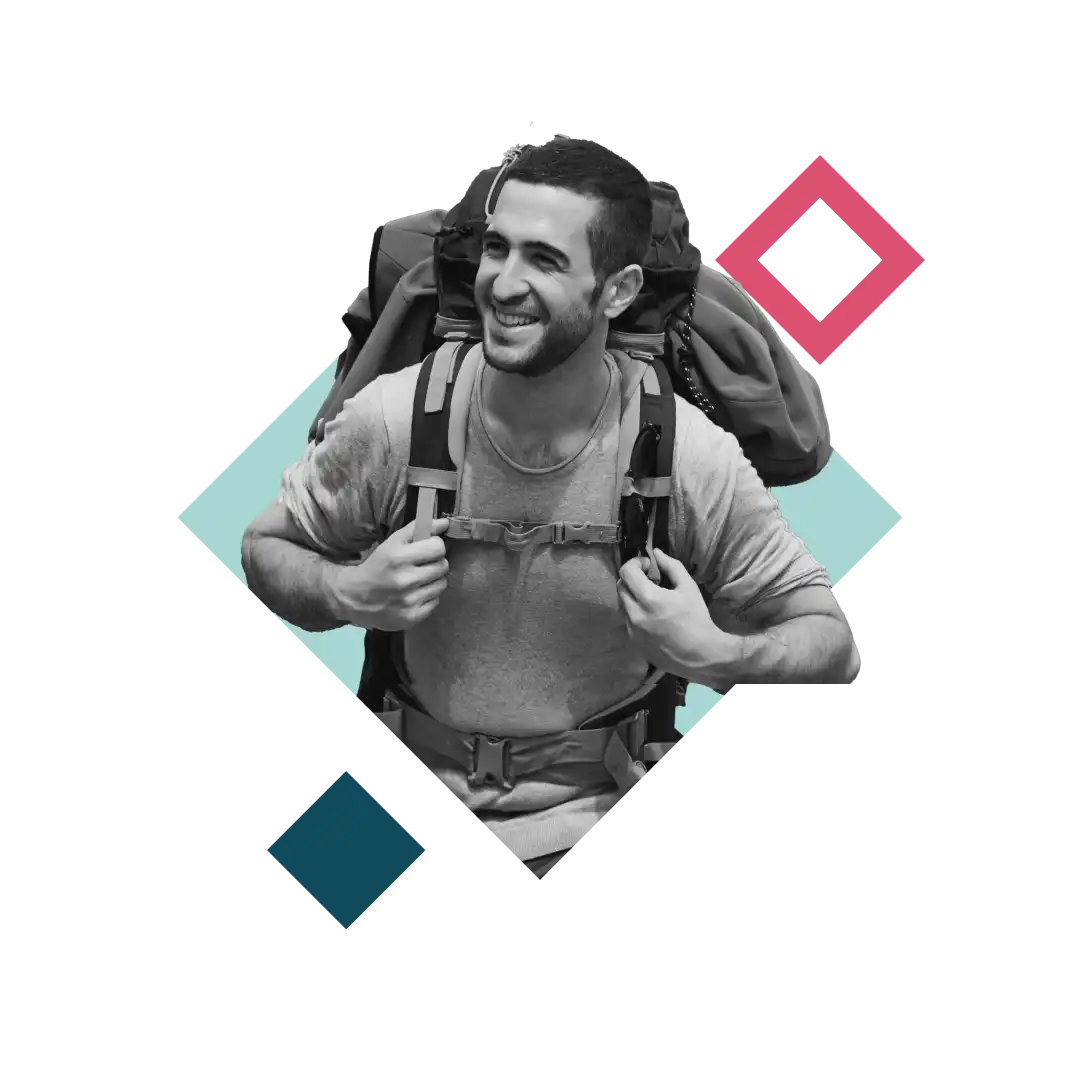 Man with backpack