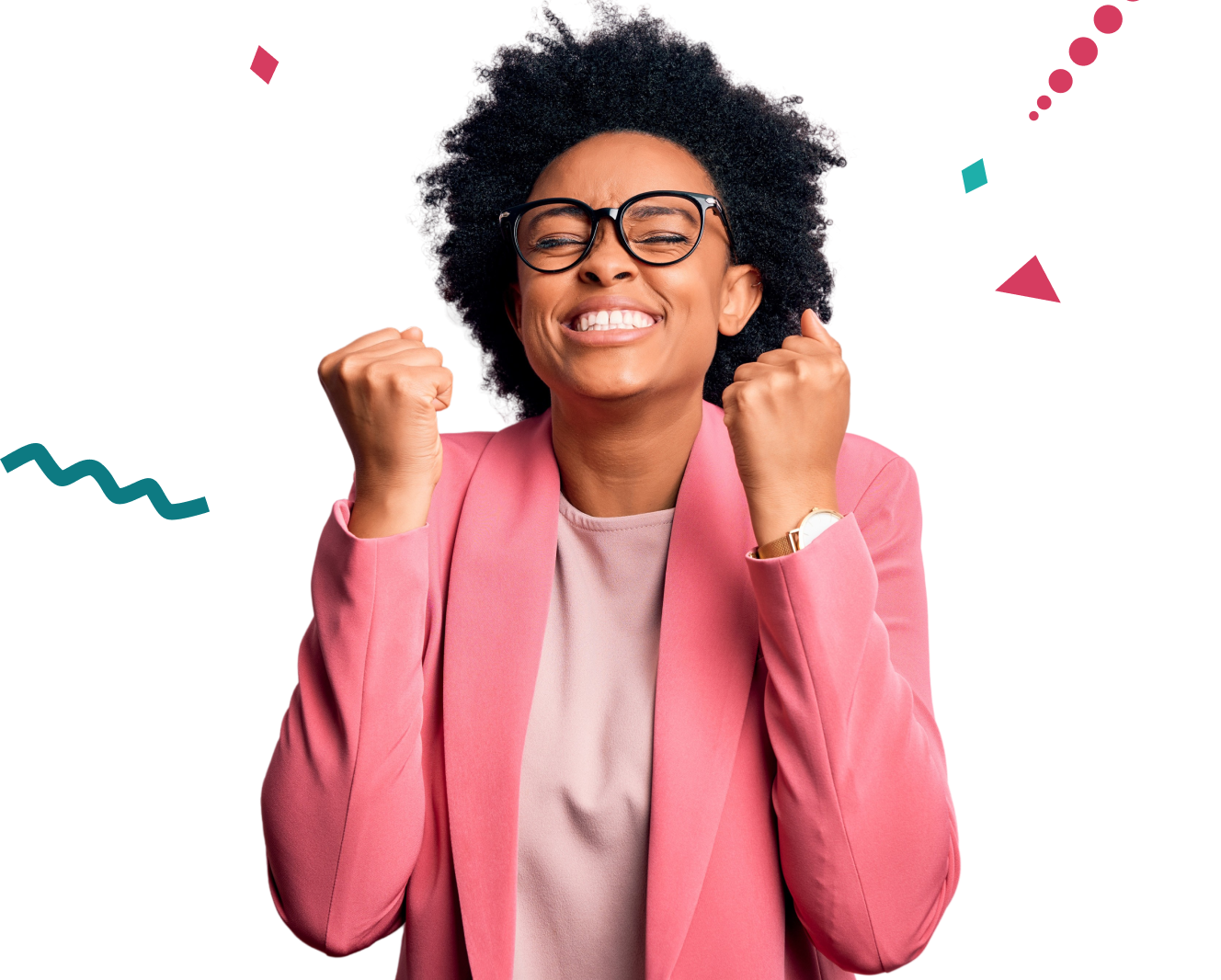 Woman cheering