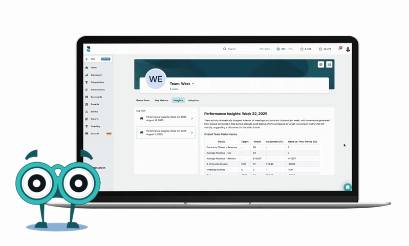 Team Insights spots trends and coaching gaps, and lets you take action with a single click.