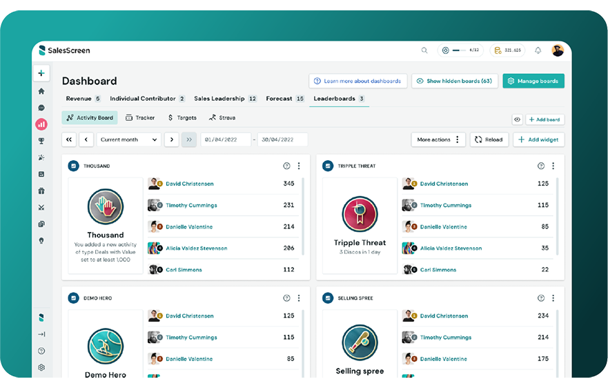 SalesScreen dashboard screenshot