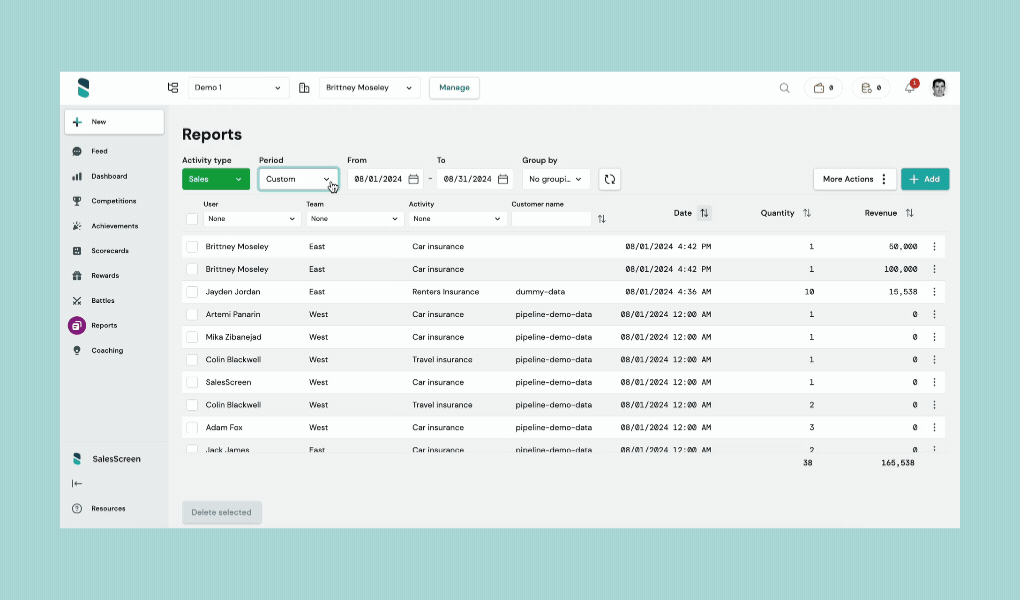 GIF showing how reports work