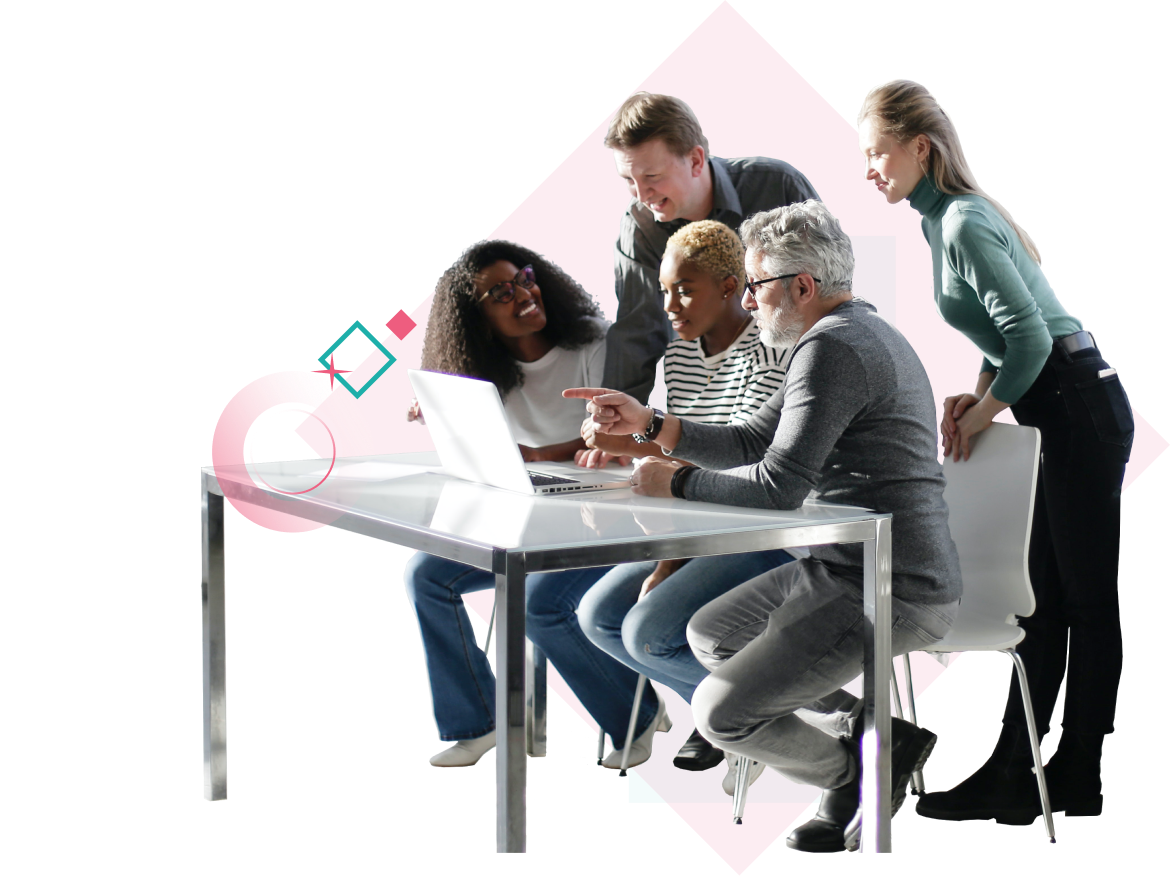 People around a desk