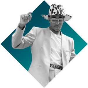 Man with Zebra hat