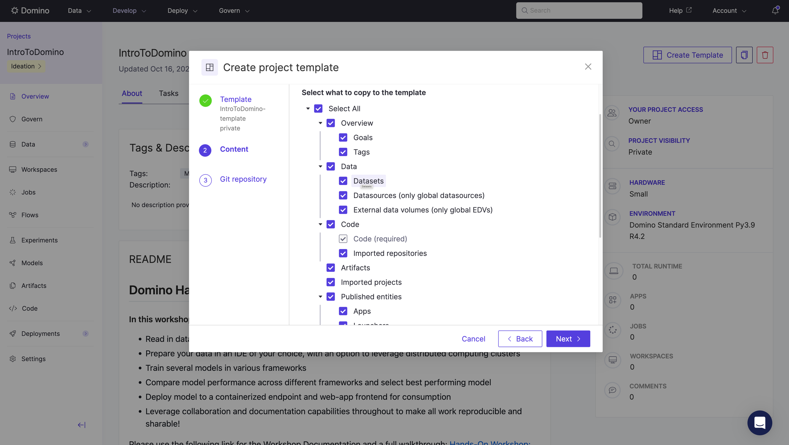 Boost AI projects with Domino's Project Templates | Domino Data Lab