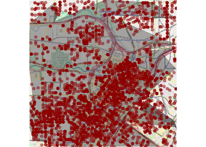 ggmap plot of houston with crime data overlaid