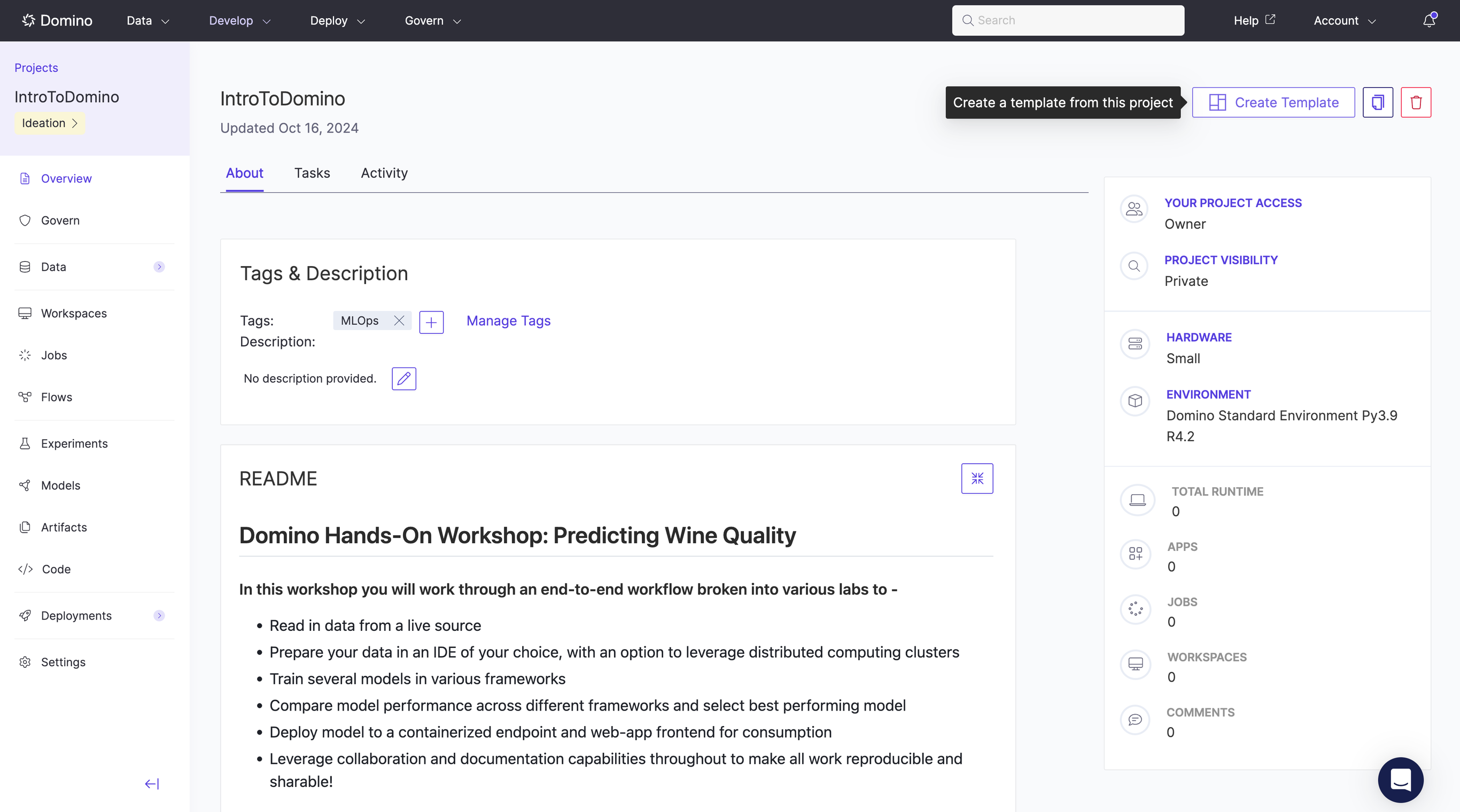 Boost AI projects with Domino's Project Templates | Domino Data Lab