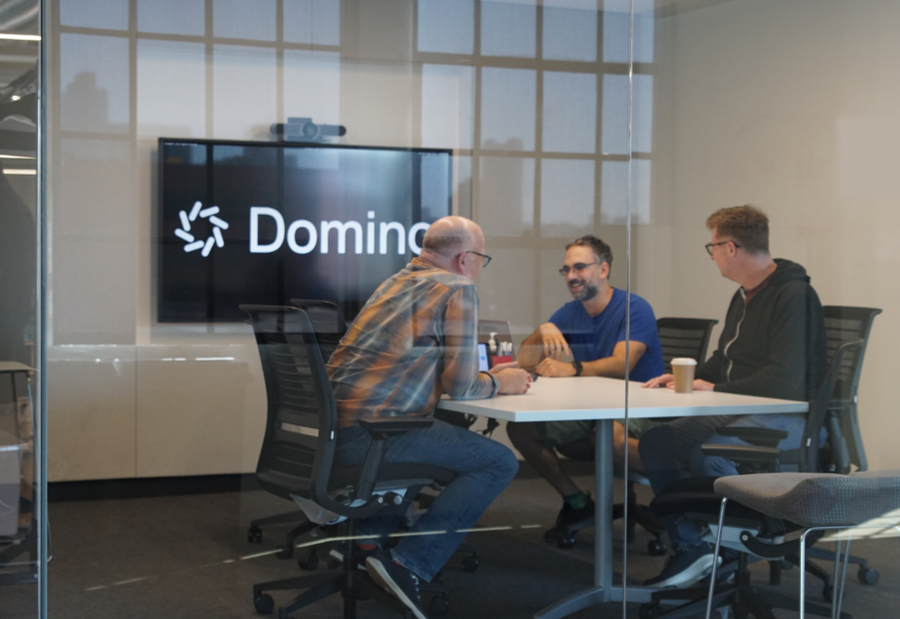 Domino employees in office