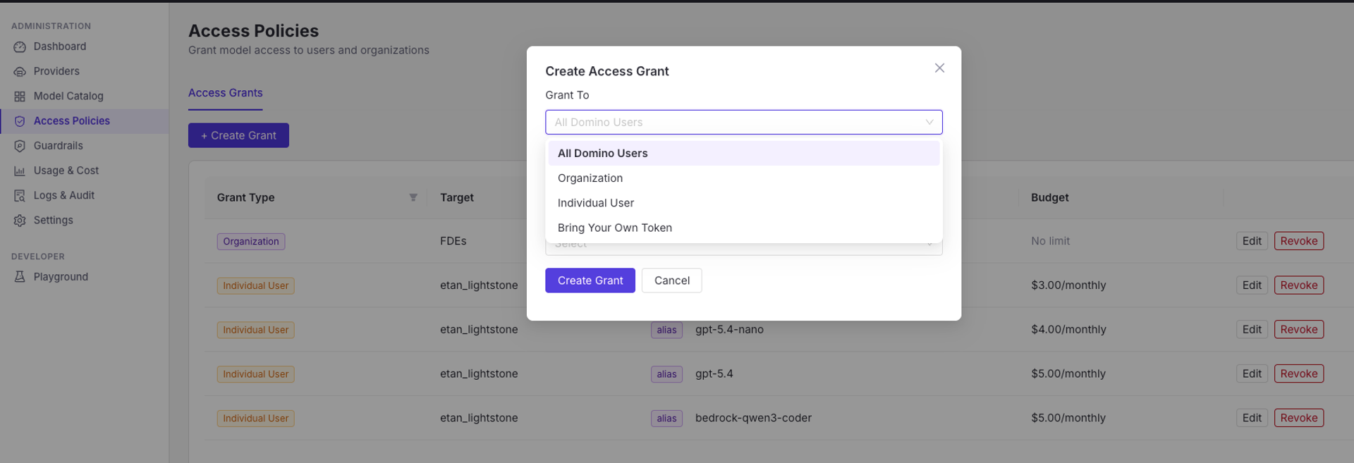 Access policies llm gateway