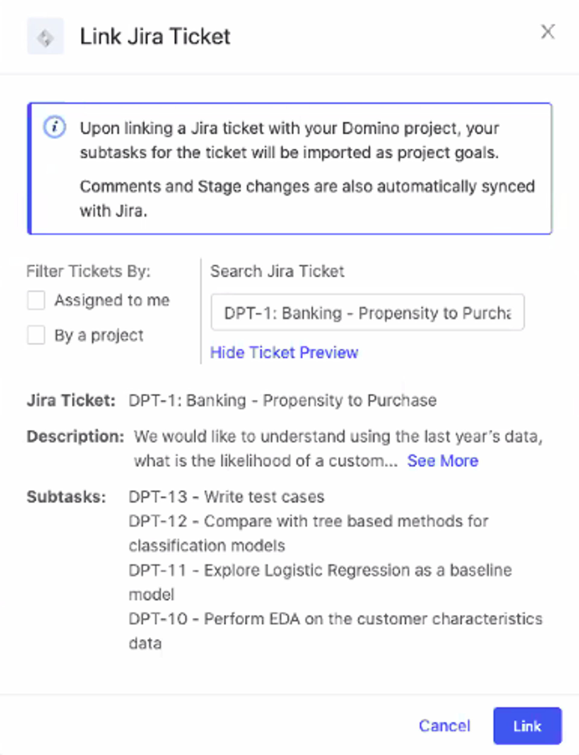 link jira ticket