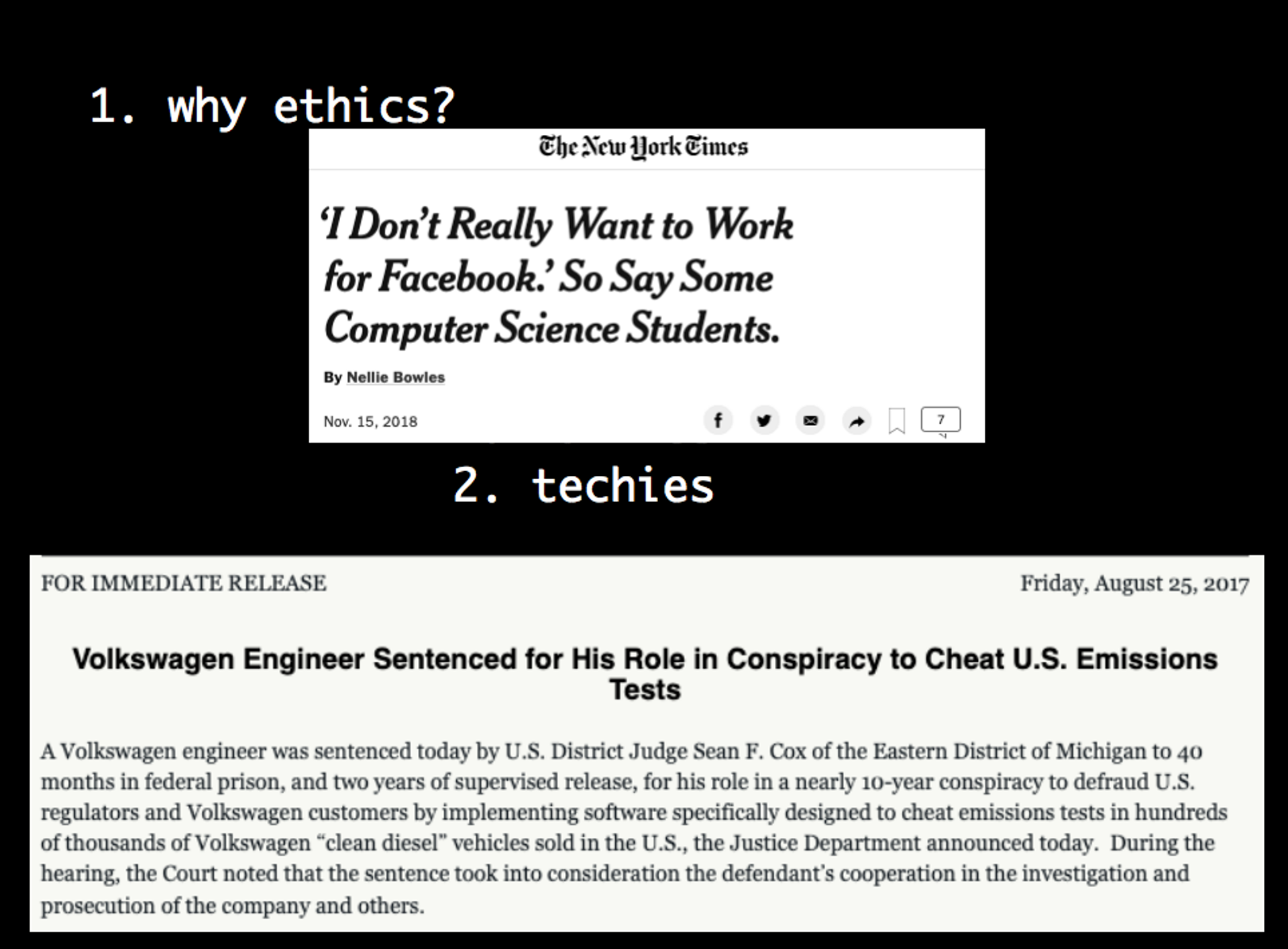 Why ethics slide