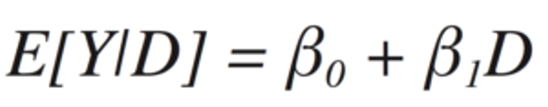 estimate the expected value of Y, given the covariate D