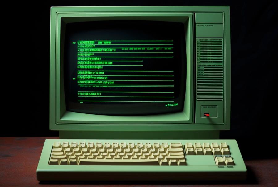 1980s computer with prompts