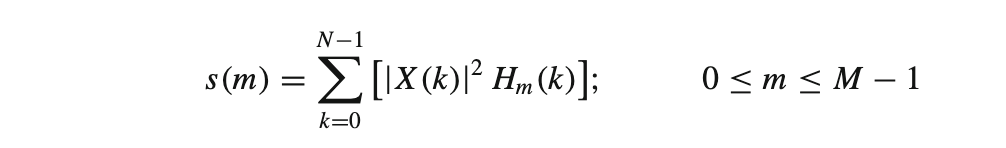 Mel weighting filters