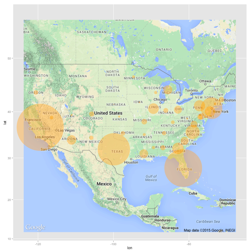 ggmap of the US