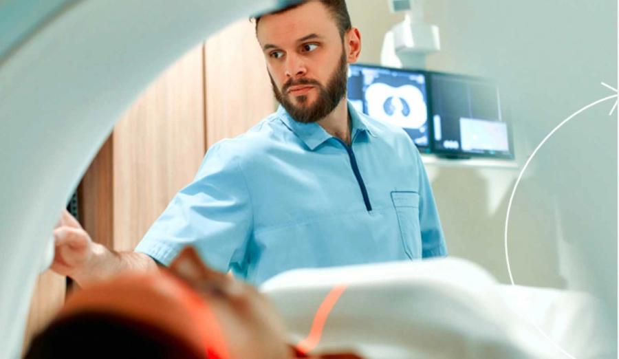 Person getting a CT scan