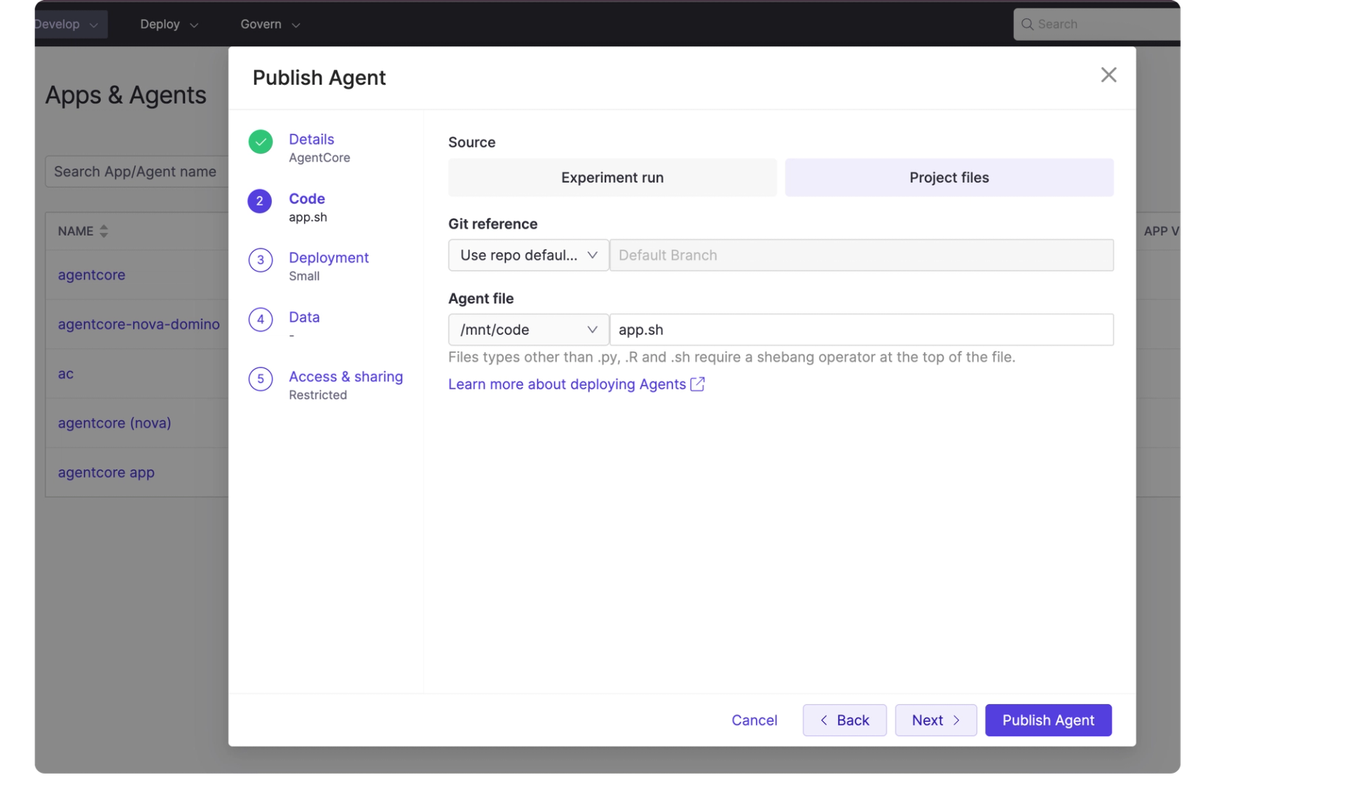 Publish agent