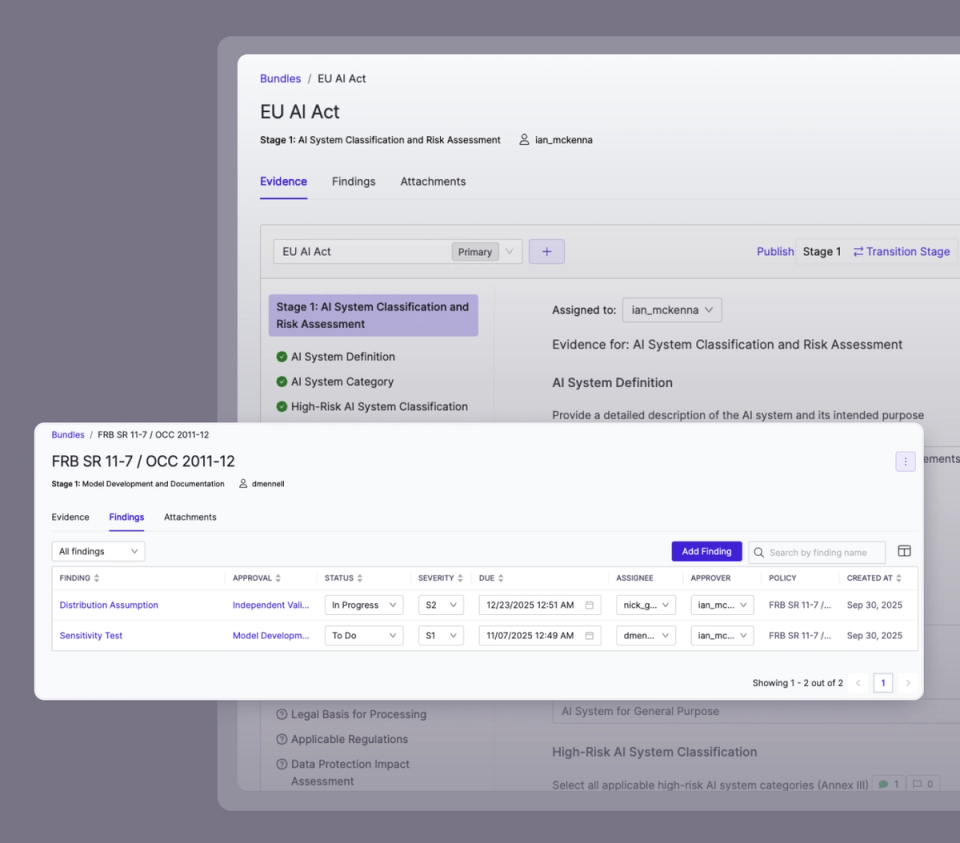 Model validation evidence collection