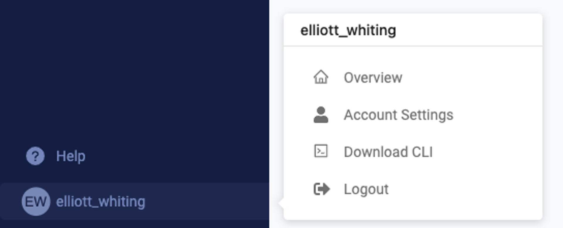 Account Settings navigation