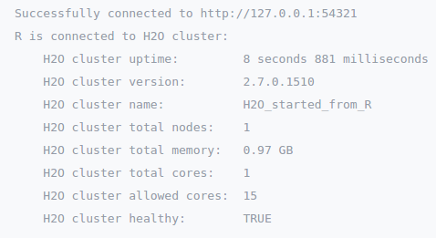 R connected to H2O Cluster