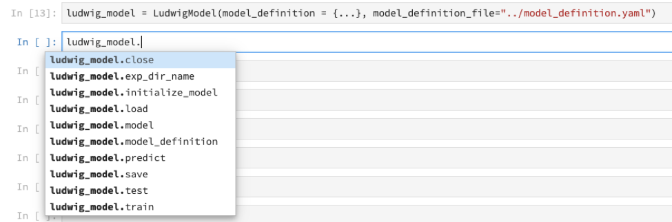 training a Ludwig model in a Jupyter notebook