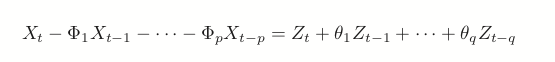 Autoregressive moving average formula