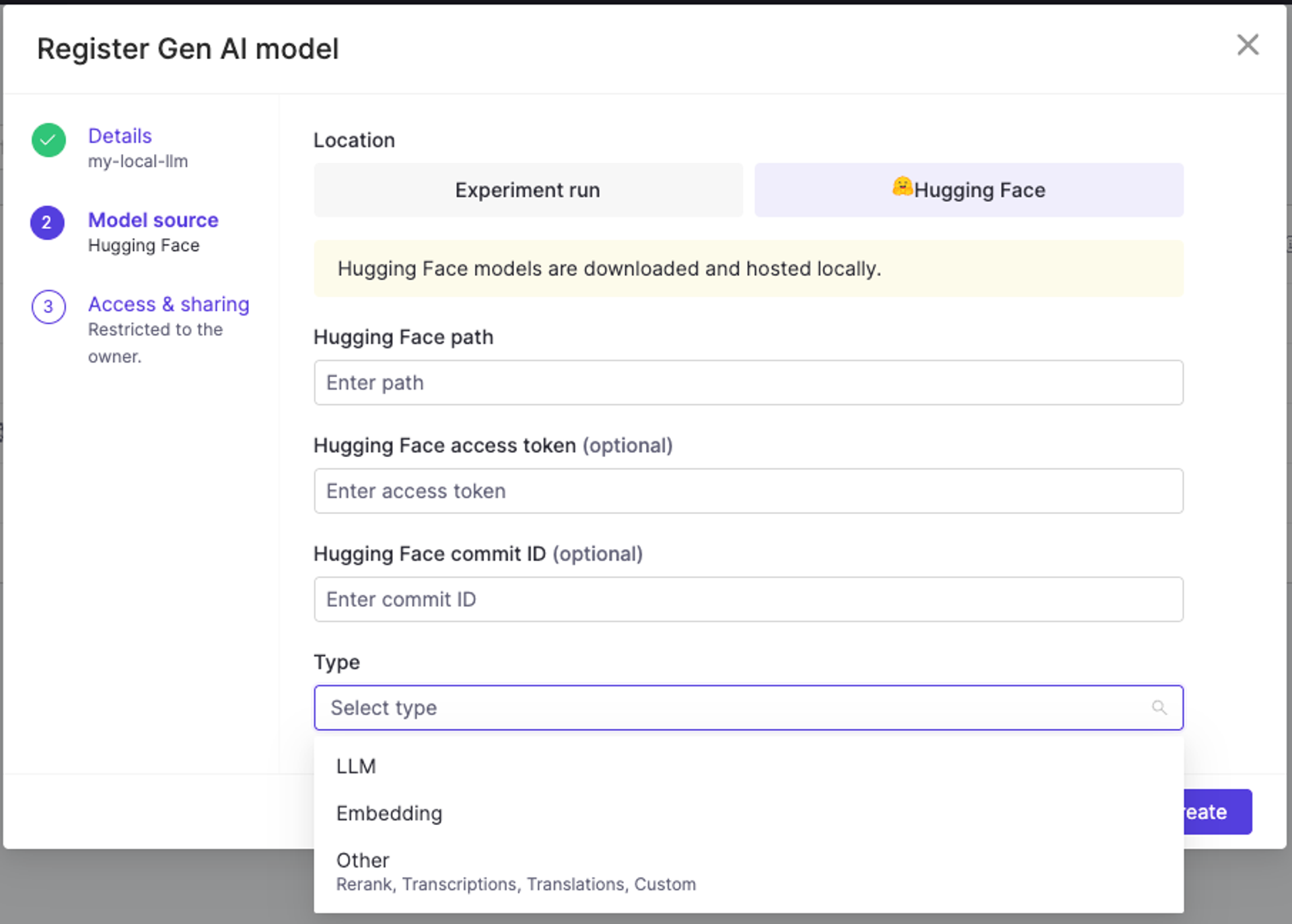 Register GenAI models