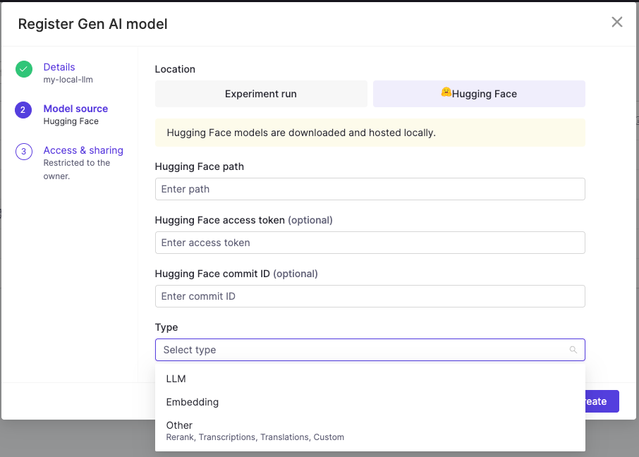 Register GenAI models