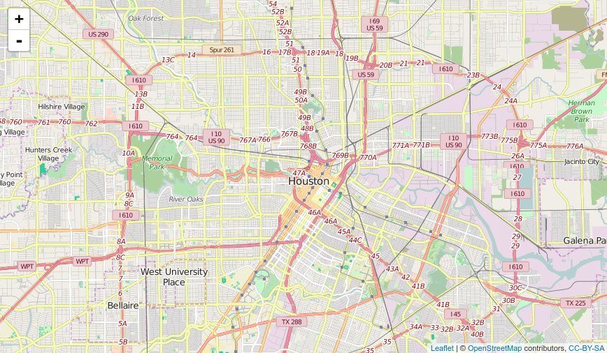 Leaflet Map of Houston