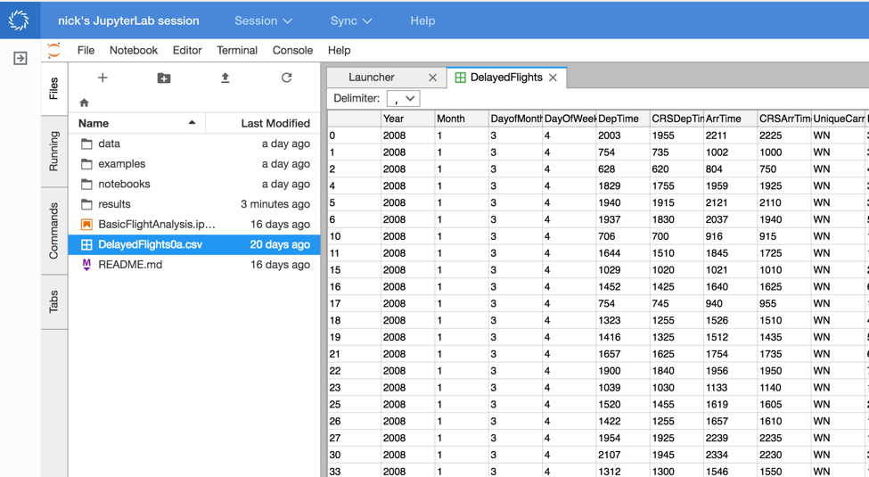 View CSV files as Tables in Domino