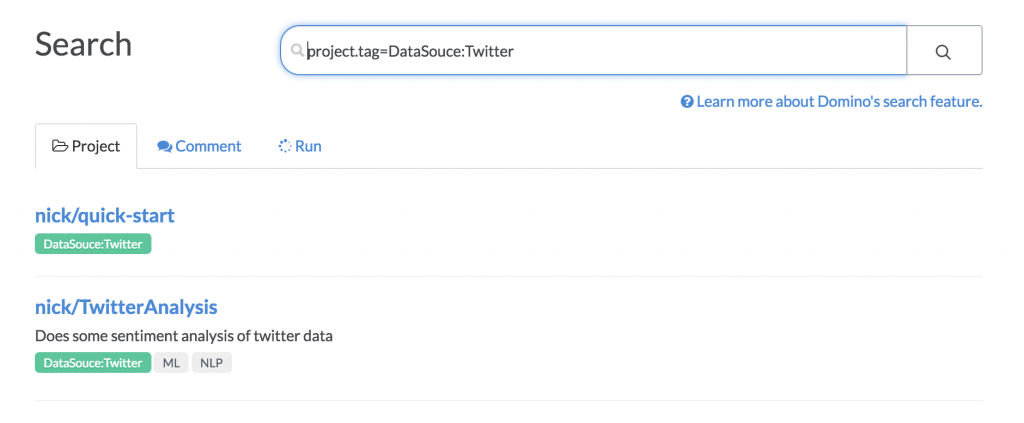 Data Science Project Tag Search