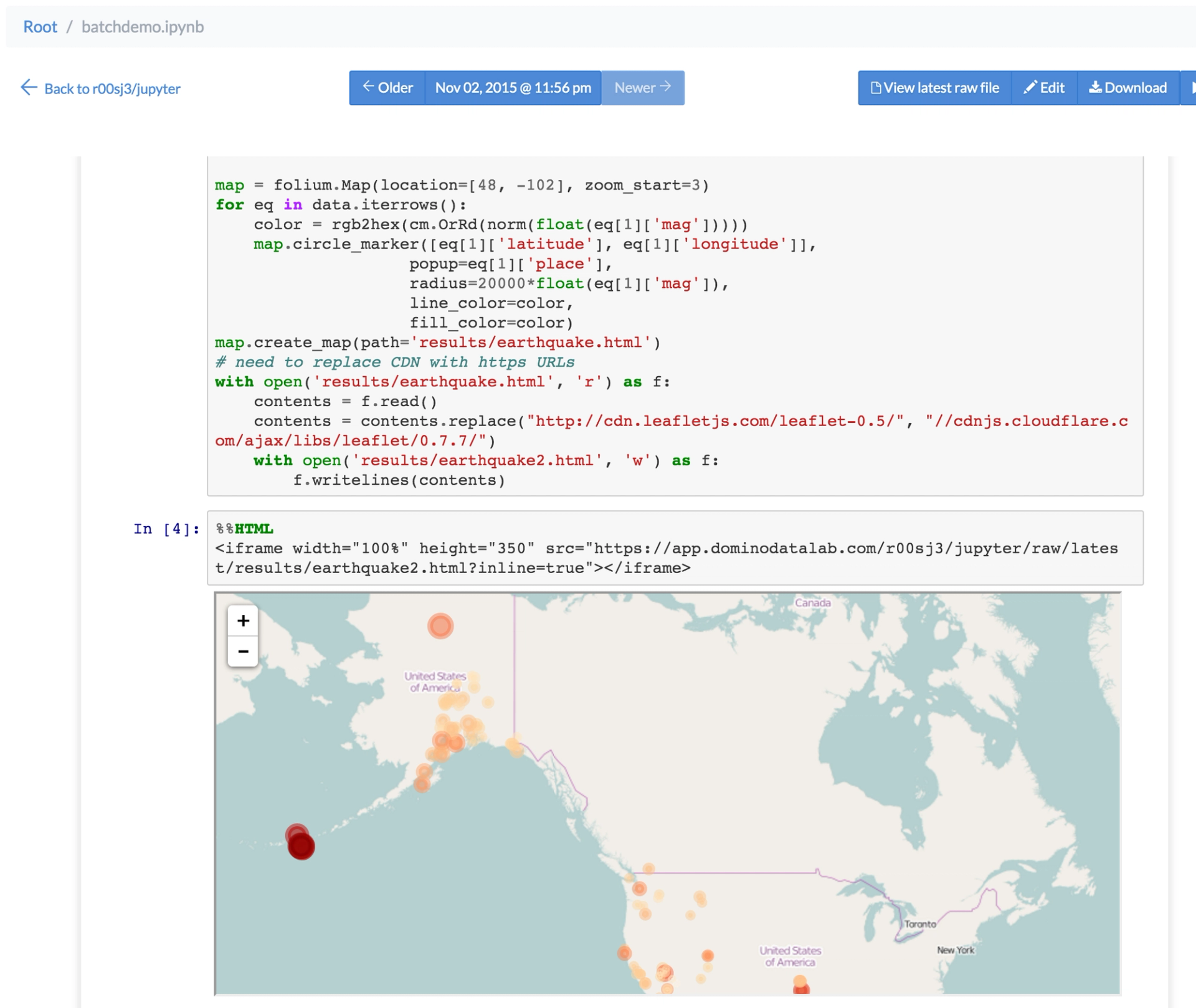 updated Folium dashboard in a Jupyter notebook