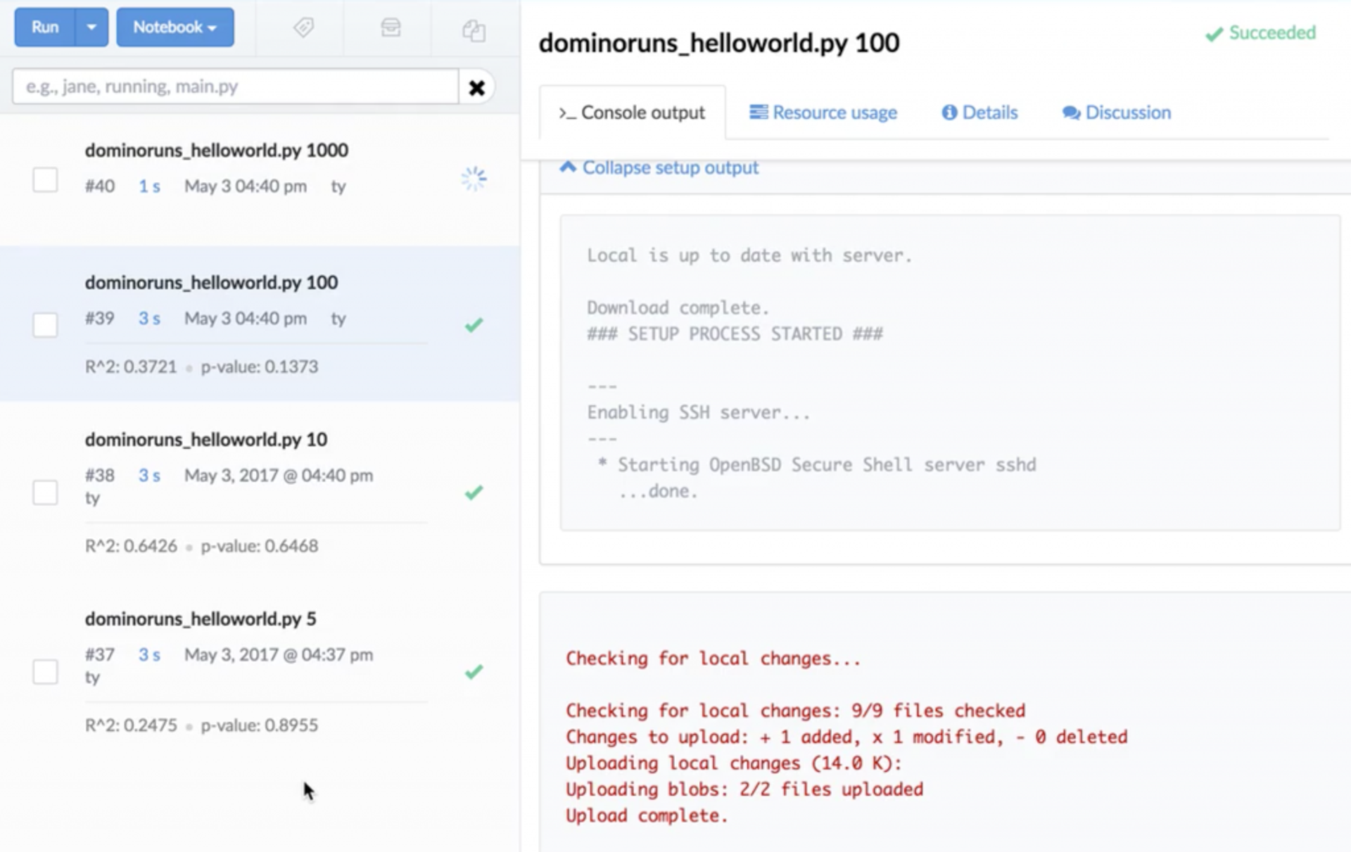 Multiple Runs in Parallel