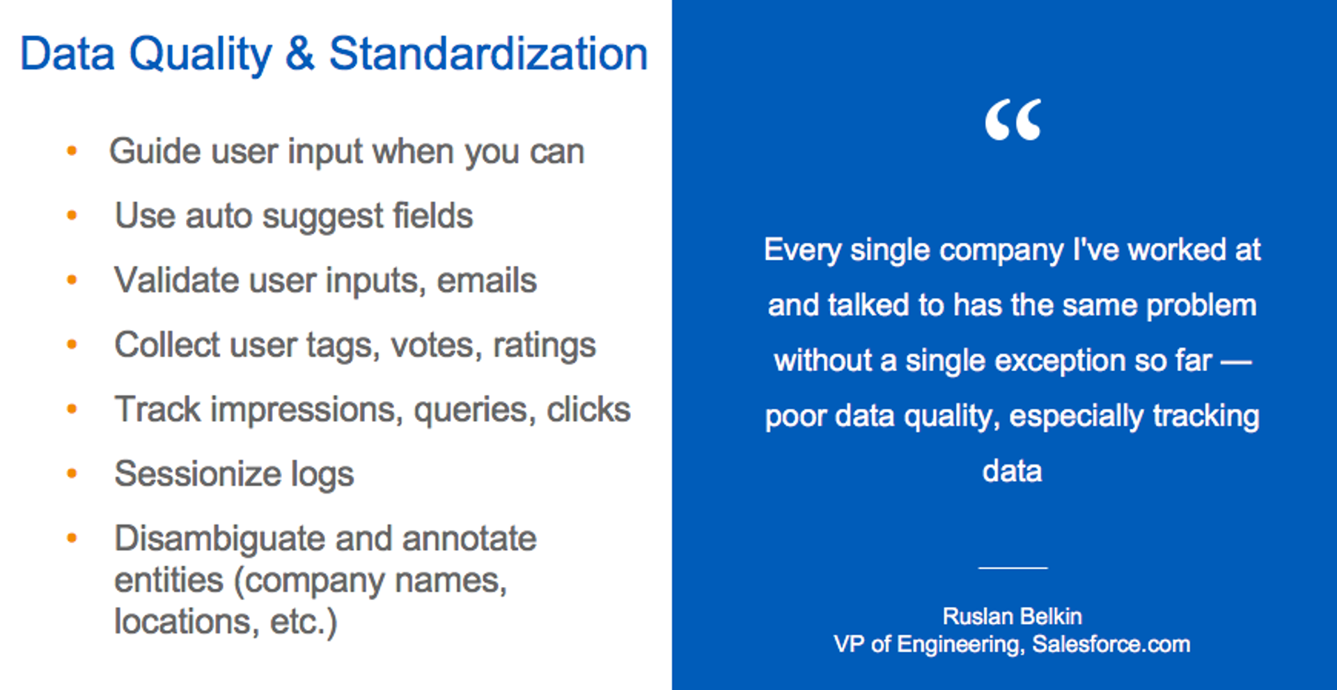 Data Quality & Standardization